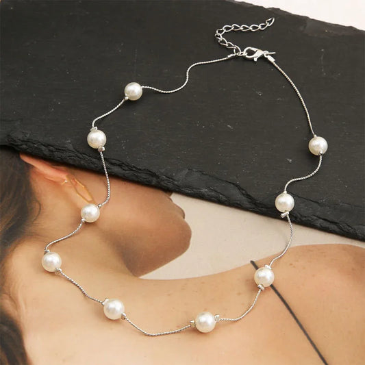 Floating Pearl Bridal Necklace