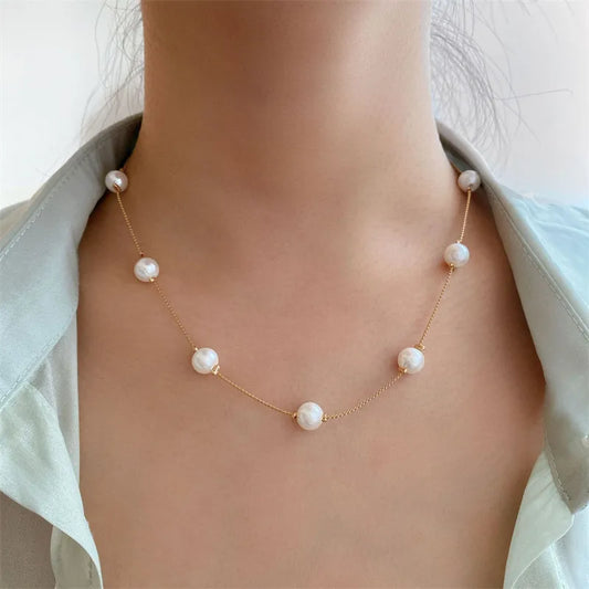 Floating Pearl Bridal Necklace