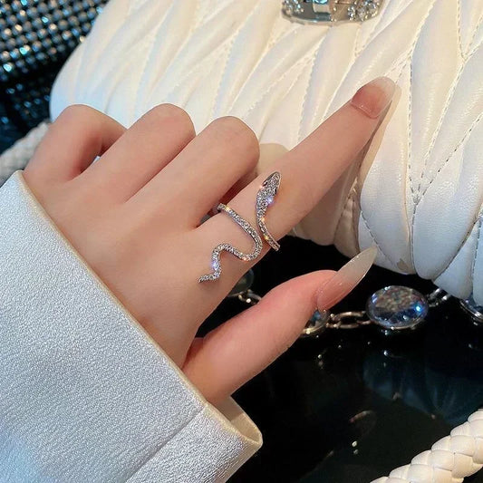 Crystal Snake Wrap Ring