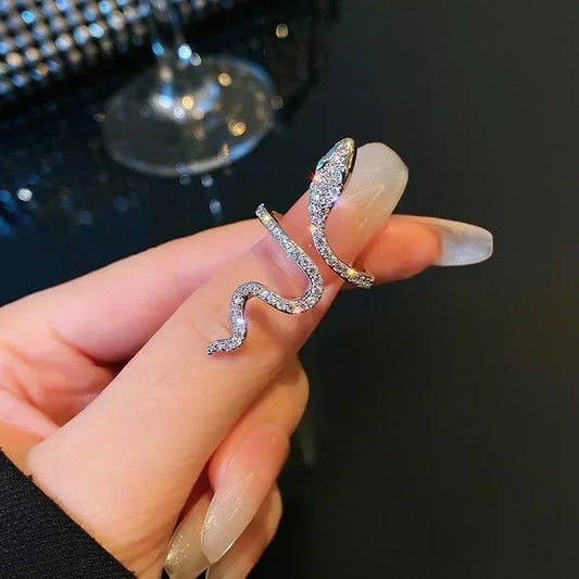 Crystal Snake Wrap Ring