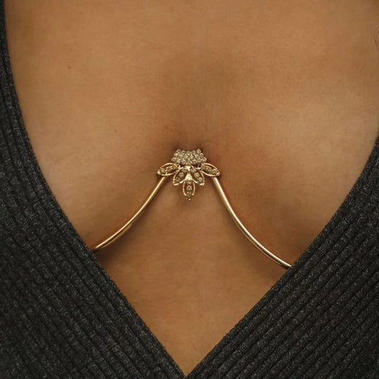 Crystal Clasp Chest Chain